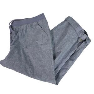 Talbots Size 18W Chambray Convertible Tab Cuff Crop Pant